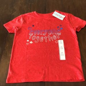 Cat and Jack kids t-shirt. It is red and brand new. Very cute.